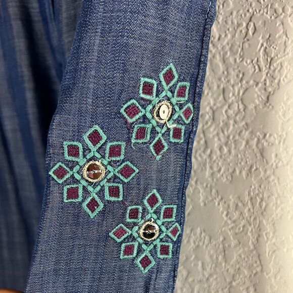 Desigual Embroidery/Sequences Wide Leg Cropped Pants - Picture 7 of 13